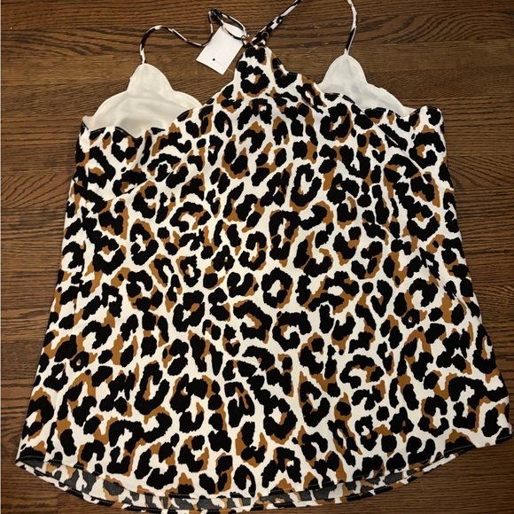 NWT J. Crew Leopard Scalloped Cami Top - Picture 2 of 4
